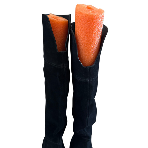 Michael Kors Regina Suede Platform Knee Boots Black Size 10 New Without Box - Picture 5 of 8